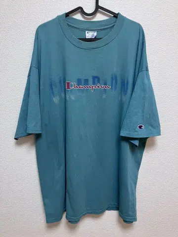 [ vintage ] Champion T셔츠 XXL 그린 아트 USA 제