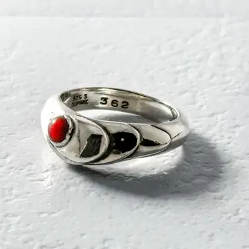 GEORG JENSEN 반지 362 레드 스톤 실버 12호