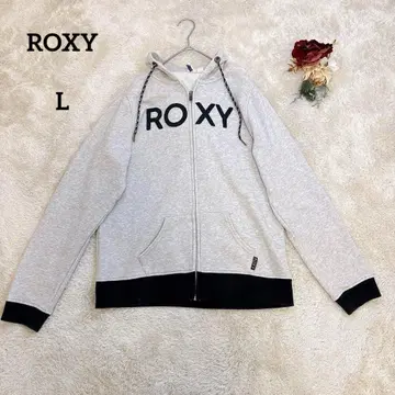 [록시] ROXY 풀 집업 후드티 와펜 로고 그레이 L