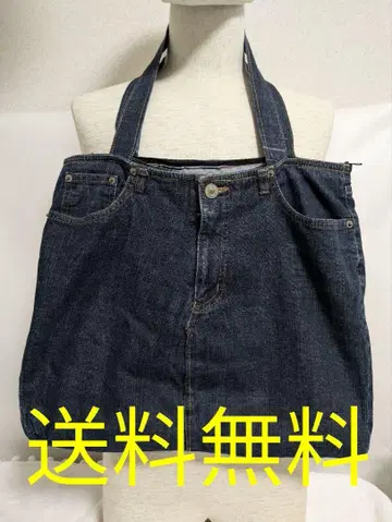리메이크 데님 토트백 ZIP 다크 인디고