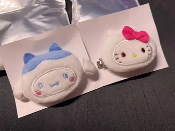 치이카와x산리오 시크릿 헤어 클립 치이카와 키티&시나몬 하치와레