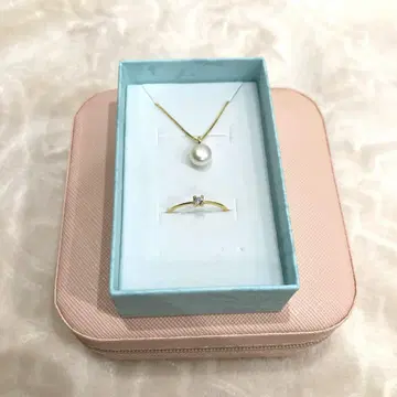 새상품 담수 펄 목걸이 & 반지 기프트