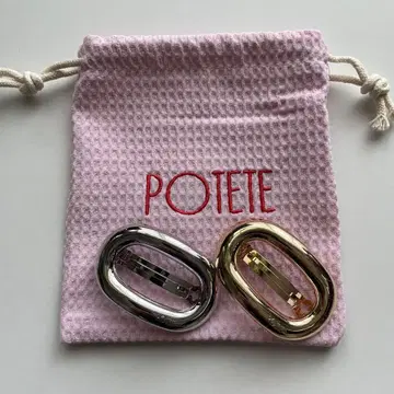 POTETE 포테테 실버 머리핀 골드 머리핀 2개 세트