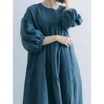 [미사용품] MAGALI * 프렌치 린넨 세미 티어드 원피스