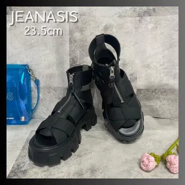 지나시스 jeanasis [23] ZIP 글래디에이터 샌들 통굽 블랙