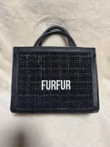 furfur 트위드 로고 토트백 BLK