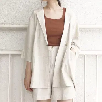 kastane 린넨 7부 소매 BIG 자켓