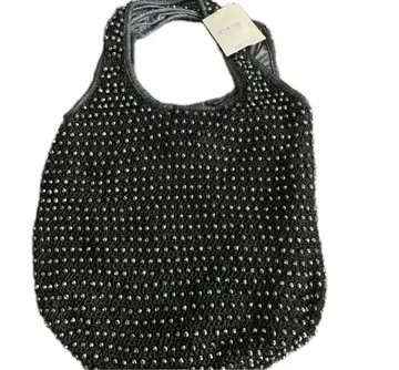 SAC 비즈 장식 블랙 핸드백