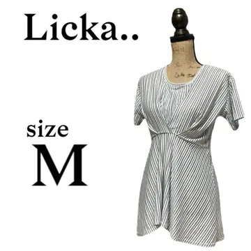 P1738 Licka.. [ M ] 상의 튜닉 스트라이프 화이트