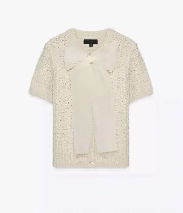 ZARA 오간자 리본 니트 탑