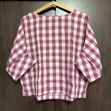 어반 리서치 도어스 깅엄 체크 린넨 100% 블라우스