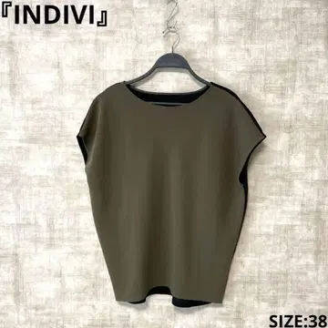 일본제 [INDIVI] 프렌치 슬리브 블라우스 바이컬러 SIZE38