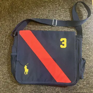 Polo Ralph Lauren 메신저 백 네이비/레드