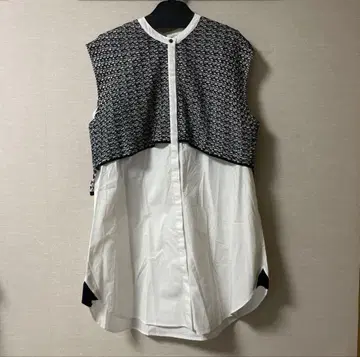 JEANASIS 지나시스 레이어드 슬리브리스 셔츠 화이트