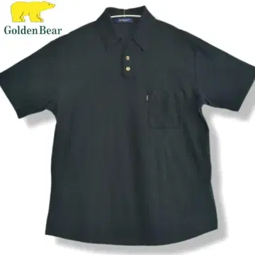 Golden Bear/골든베어 블랙 반팔 피케 셔츠 넉넉한 LL