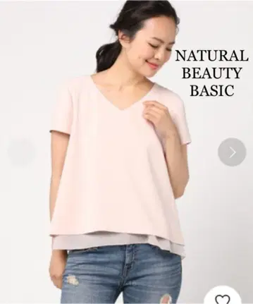 NATURAL BEAUTY BASIC 쉬폰 티어드 블라우스 반팔