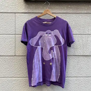 90s USA제 코끼리 옻칠 염색 반팔 티셔츠 헤인즈 빈티지
