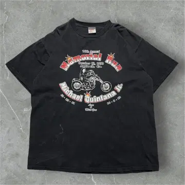 90s 오니타 USA 제작 빈티지 티셔츠 XL 블랙 싱글 6405