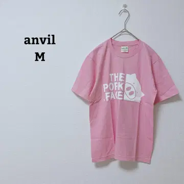 Anvil 티셔츠 반팔 재미있는 티셔츠 돼지 패턴 프린트 코튼 100 M