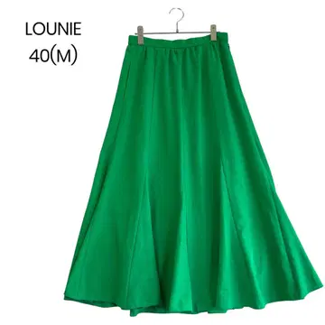 [LOUNIE] 그린 플레어 스커트 워셔블 40(M) a0751