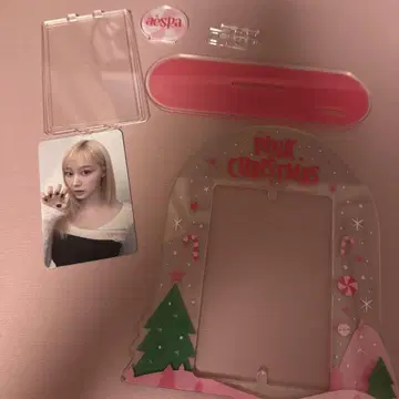 aespa pink christmas 아크릴 스탠드 지젤 트레이딩 카드