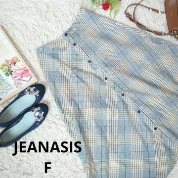새상품급 JEANASIS 롱 플레어 스커트 (F) 타탄 체크