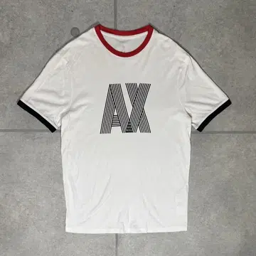 ARMANI EXCHANGE 링거 티셔츠 좋은 배색 스트라이프 프린트 별