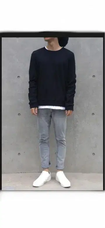 &fun BOMBER SWEATSHIRT 네이비
