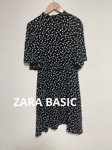 ZARA BASIC 도트 원피스 블랙 mex28