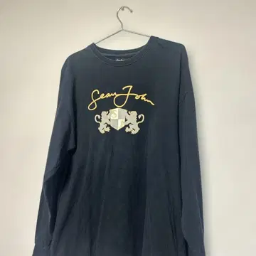 초레어 디자인 sean john 롱T 긴팔 티셔츠 블랙 L 사이즈
