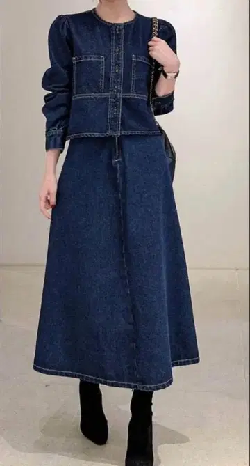 다크 블루 데님 셋업