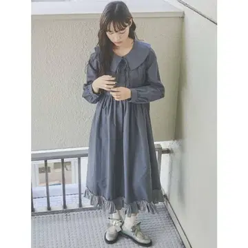merry jenny 새틴 콤비 리본 원피스 SIZE: F 0701P