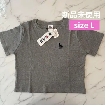 미사용 새상품 다저스 LA 로고 자수 그레이 반팔 티셔츠 L 사이즈