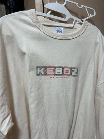 KEBOZ 롱 슬리브 T셔츠 XXLARGE 크림
