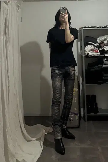 used luster coating skinny denim