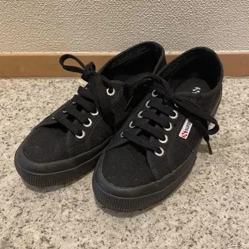 [새상품급] 스페르가 SUPERGA 캔버스 스니커즈 36 23cm 블랙