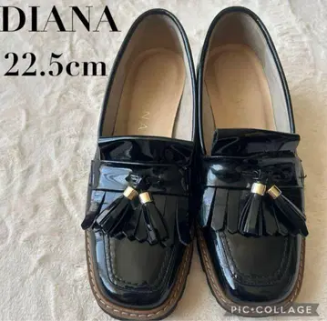 DIANA 다이애나 블랙 태슬 로퍼 에나멜 22.5cm