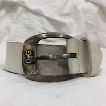 D&G 돌체앤가바나 화이트 가죽 벨트