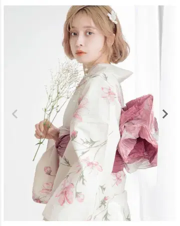 꽃무늬 유카타 오비 세트 기모노 착용법 book 일본 나막신