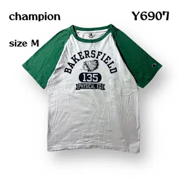 [즉시 구매 OK] champion 반팔 티셔츠 사이즈 M 화이트 그린