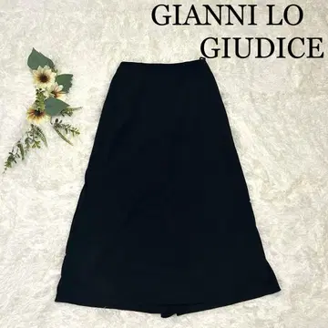 [새상품급] GIANNI LO GIUDICE 스커트 블랙 무지 일본제