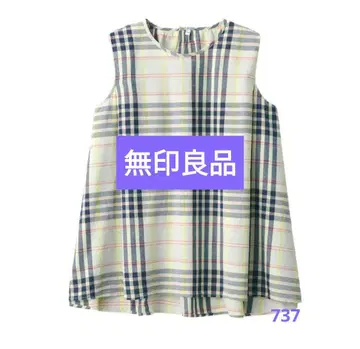 무인양품 마드라스 체크 크루넥