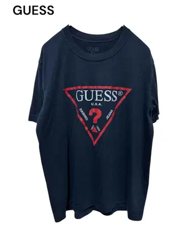 GUESS 게스 네이비 티셔츠 로고 티 S 사이즈