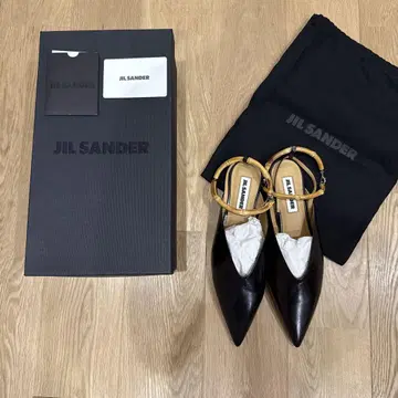 미사용 새상품 JIL SANDER 뱀부 플랫 뮬 37