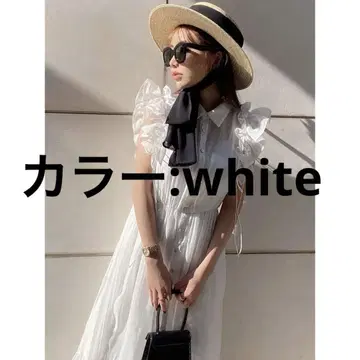 eimy istoire 에이미 이스트와르 프릴 슬리브 시어 원피스