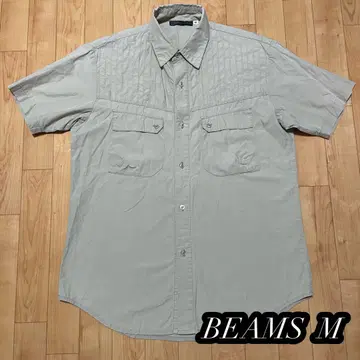 [ BEAMS ] 반팔 셔츠 퀼팅 베이지 M 미국제