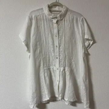 Reve de MIYACO 화이트 레이스 장식 블라우스 샘플
