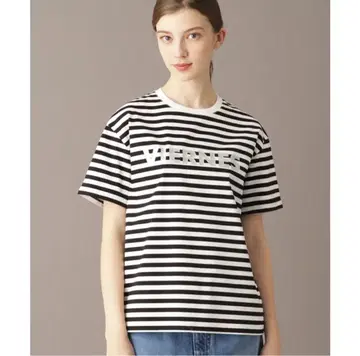 DRESSTERIOR 아이스 클리어 코튼 보더 로고 T셔츠