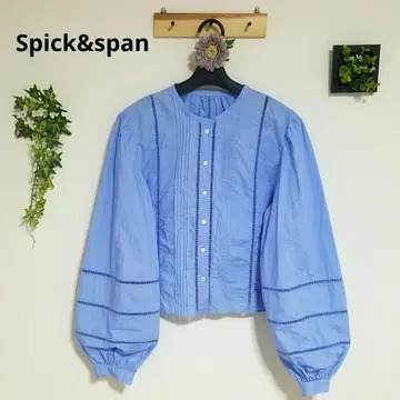 Spick&span 벌룬 슬리브 셔츠 [F] 블루 볼륨 새상품