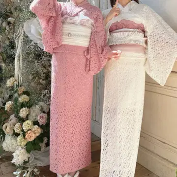 핑크 레이스 유카타